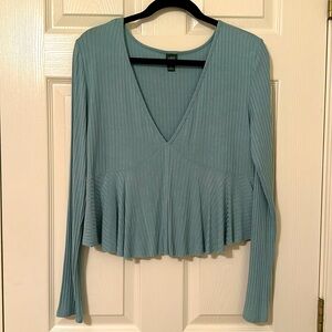 Blue long sleeve top